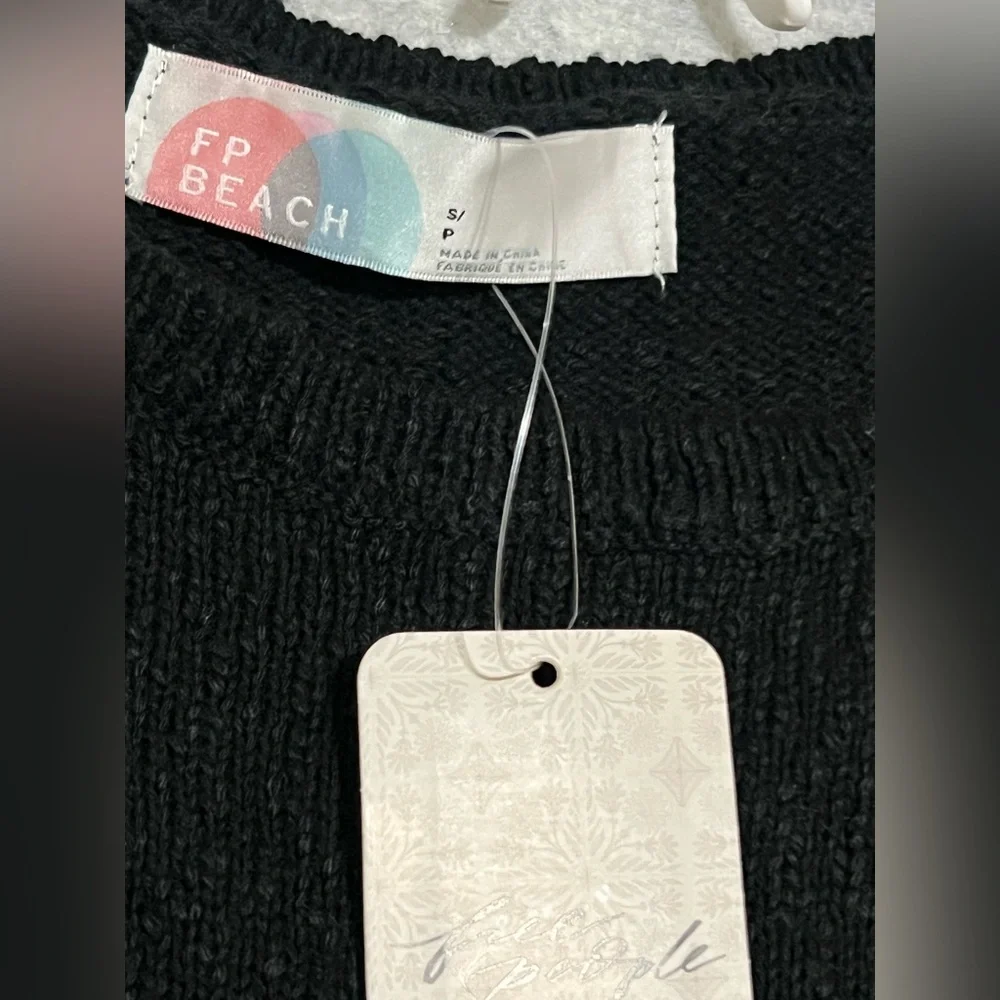 New*Free People Beach ‘Miranda’ Sleeveless Sweater/Short Set~SMALL ~in black - Picture 10 of 14